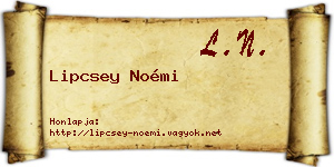 Lipcsey Noémi névjegykártya