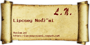 Lipcsey Noémi névjegykártya